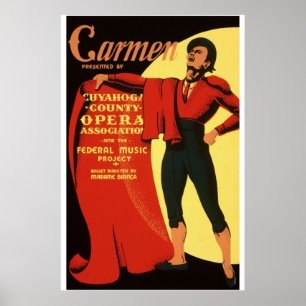 Vintage Carmen Opera Advertising 1939 ポスター