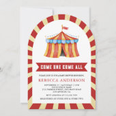 Vintage Carnival Circus Baby Shower 招待状 (正面)