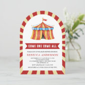 Vintage Carnival Circus Baby Shower 招待状 (スタンド正面)