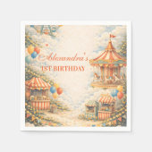 Vintage Carnival Circus Birthday スタンダードカクテルナプキン (正面)