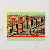 Vintage Carolina Beach NC Postcard ポストカード (正面/裏面)