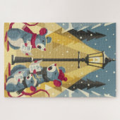 Vintage Caroling Mice Jigsaw Puzzle ジグソーパズル (横)