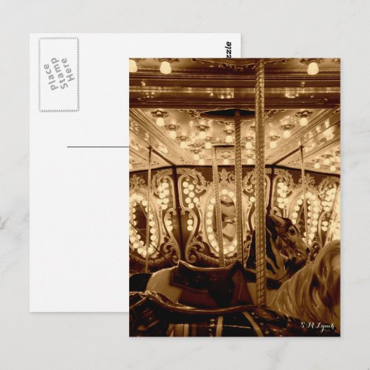 Vintage Carousel ポストカード (正面/裏面)