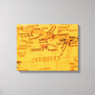 Vintage Carribean Map キャンバスプリント