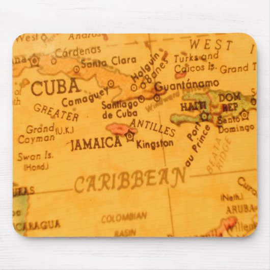 Vintage Carribean Map マウスパッド (正面)