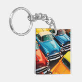 Vintage Cars Pattern キーホルダー (正面左)