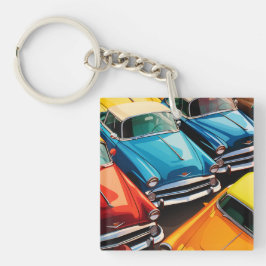 Vintage Cars Pattern キーホルダー