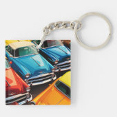 Vintage Cars Pattern キーホルダー (裏面)