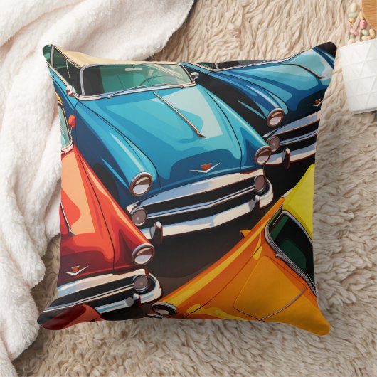 Vintage Cars Pattern クッション (ブランケット)