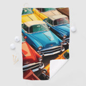 Vintage Cars Pattern ゴルフタオル (インサイチュ)