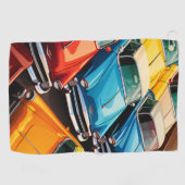 Vintage Cars Pattern ゴルフタオル (横)