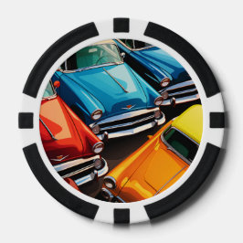 Vintage Cars Pattern ポーカーチップ