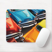 Vintage Cars Pattern マウスパッド (マウス)