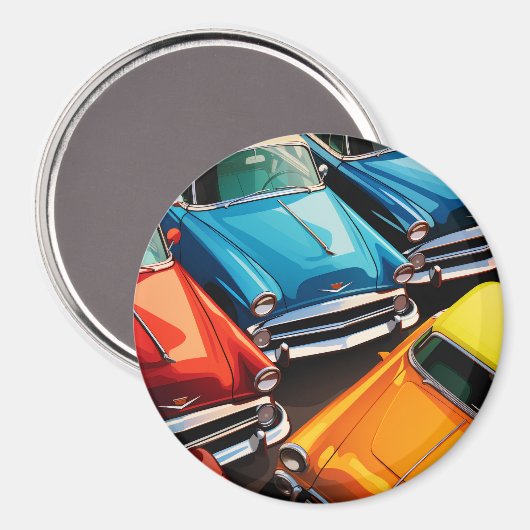 Vintage Cars Pattern マグネット (正面/裏面)