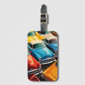 Vintage Cars Pattern ラゲッジタグ (正面縦)