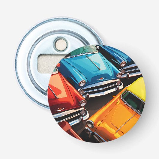 Vintage Cars Pattern 栓抜き (正面)