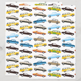 Vintage Cars Scrapbook Paper