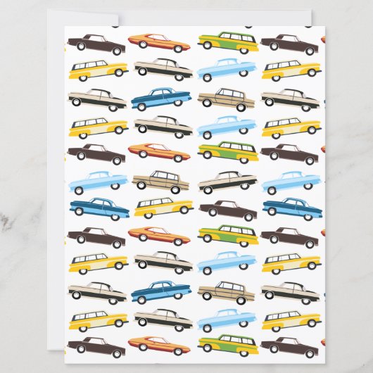 Vintage Cars Scrapbook Paper (正面)
