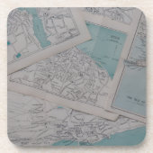 Vintage Cartographer's Dream Sandstone Coaster コースター (正面)