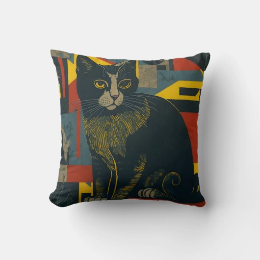 vintage cat 14 クッション (正面)