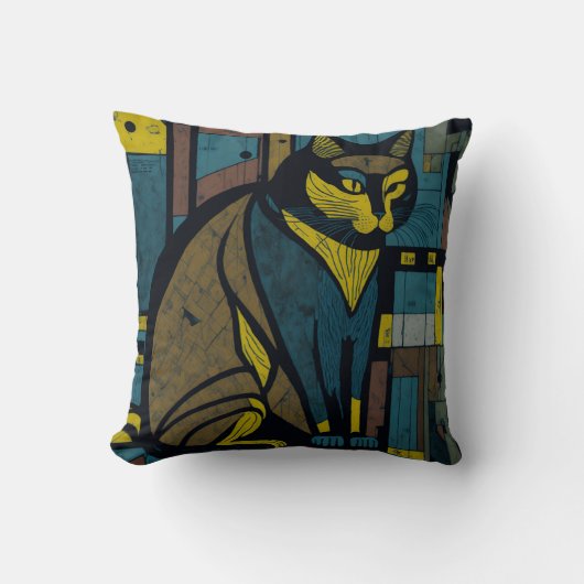 vintage cat 15 クッション (正面)