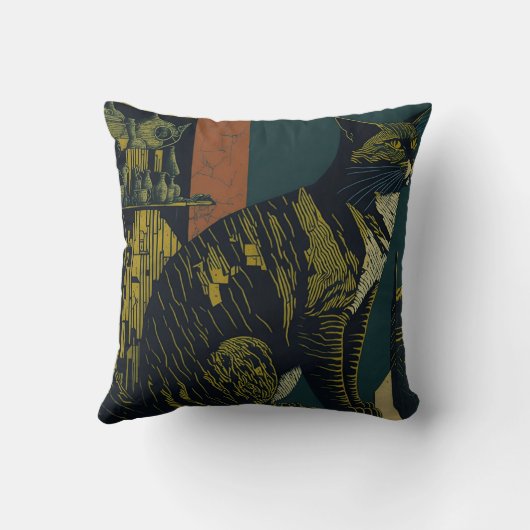 vintage cat 1 クッション (裏面)