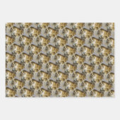 Vintage cat and dog intimate friendship ラッピングペーパーシート (正面3)