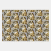 Vintage cat and dog intimate friendship ラッピングペーパーシート (正面2)