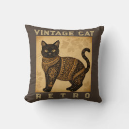 Vintage Cat, Antique Cat,and Motif  クッション