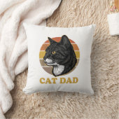 Vintage Cat Dad Retro Cat Lover Shirt Design_1 クッション (ブランケット)