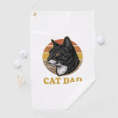Vintage Cat Dad Retro Cat Lover Shirt Design_1 ゴルフタオル (インサイチュ)