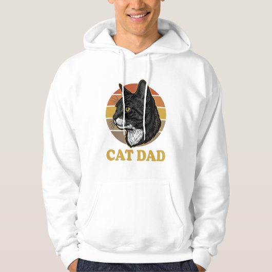 Vintage Cat Dad Retro Cat Lover Shirt Design_1 パーカ (正面)
