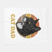 Vintage Cat Dad Retro Cat Lover Shirt Design_1 フリースブランケット (正面(横))