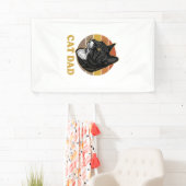 Vintage Cat Dad Retro Cat Lover Shirt Design_1 横断幕 (インサイチュ)