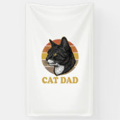Vintage Cat Dad Retro Cat Lover Shirt Design_1 横断幕 (縦)