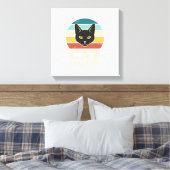 Vintage Cat Daddy Black Cat Retro Sunset Shirt Des キャンバスプリント (インサイチュ (寝室))