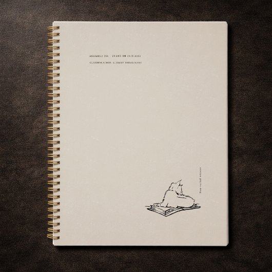 Vintage Cat Illustration Dark Academia  ノートブック