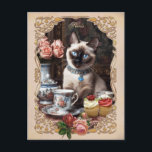 Vintage Cat,Kitten,French,paris,tea,cake,Siameシャム猫 ポストカード<br><div class="desc">Vintage Cat, Kitten, French, paris, tea, cake, Siameシャム猫　ポストカード .</div>