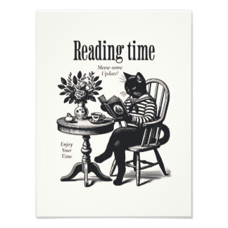 Vintage Cat Poster | Minimalist Print  フォトプリント