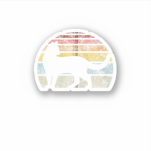 Vintage Cat Retro Kitten Halloween Gift シール (正面)