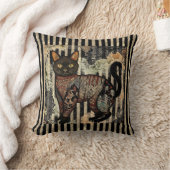 Vintage Cat Retro,Stripes Pattern クッション (ブランケット)