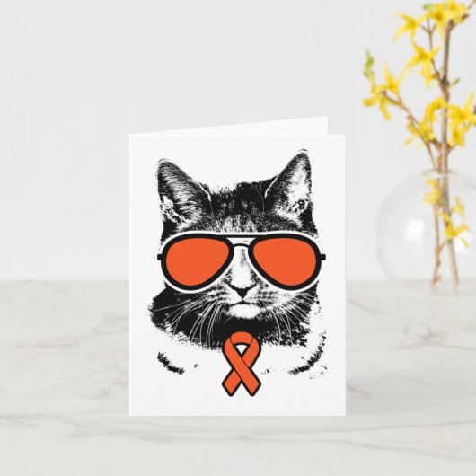 Vintage Cat Rsd Crps Awareness カード (黄色い花)