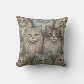 Vintage Cat Tapestry Pillow クッション (正面)