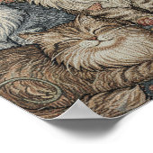 Vintage Cat Tapestry Poster ポスター (角)
