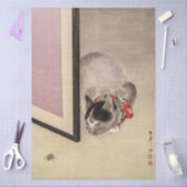 Vintage Cat Watching a Spider Decoupage  薄葉紙 (クラフト)