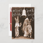 Vintage Cat Wedding |Cute Cat Design 出欠カード (正面/裏面)