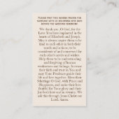 Vintage Catholic Personalized Wedding Prayer Card コーリングカード (裏面)