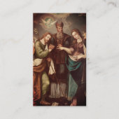 Vintage Catholic Personalized Wedding Prayer Card コーリングカード (正面)