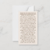 Vintage Catholic Personalized Wedding Prayer Card ノートカード (裏面)