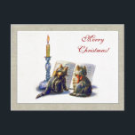 Vintage Cats Christmas Postcard シーズンポストカード<br><div class="desc">Send friends,  family,  or clients wishes for a Merry Christmas with this postcard. The card features a cute vintage image of Victorian cans,  dressed in Christmas bows to celebrate the holiday. A thoughtful idea that anyone is sure to love!</div>